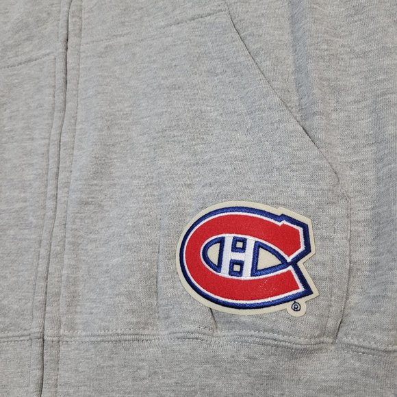 NHL Montreal Canadiens Zip up Light Grey Hoodie - Picture 3 of 5
